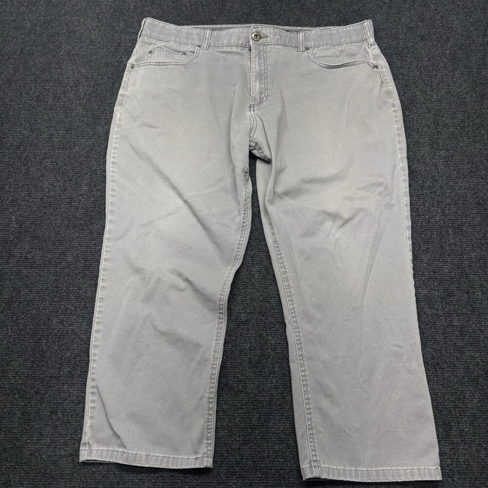 Iron Co Mens 38x32 Gray Pants Chino Straight Leg 5 Pocket Stretch Cotton Casual